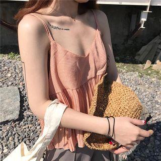 Strappy Chiffon Check Top
