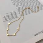 925 Sterling Silver Heart Necklace A201a - 925 Silver - Gold - One Size
