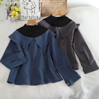 Mock Two-piece Mock-neck Blouse
