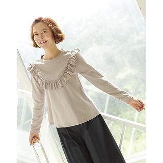 Frill-trim Long-sleeve T-shirt