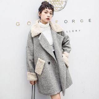 Fleece-lined Striped Coat