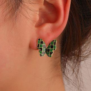 Butterfly Checker Alloy Earring