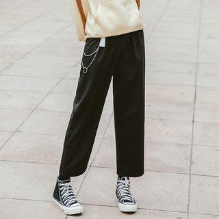 Chain-detail Straight-leg Dress Pants