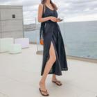 Spaghetti-strap Wide-leg Wrap Jumpsuit