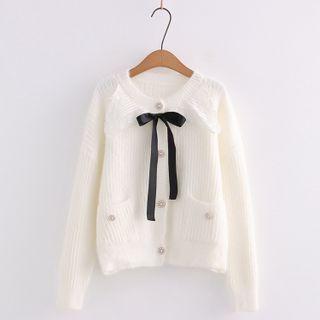 Ribbon Accent Embellished Cardigan