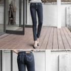Zippered Stitching Jeans