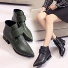 Belted Pointy-toe Ankle Boots