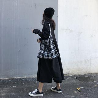 Long-sleeve Plain Collared Dress