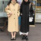 High-neck Single-breasted Trench Coat