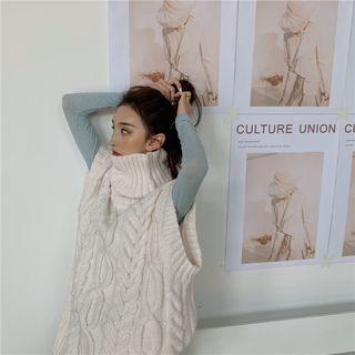 Long Sleeve Plain Tee / Cable Knit Tank Top