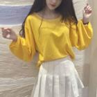 Batwing-sleeve Pullover