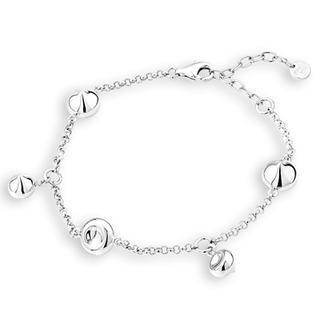 Bling Bling Platinum Plated 925 Silver Station Teardrops Bracelet (6.5 Inches)