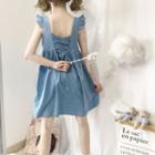 Frill-hem Lace-up Dress As Shown In Figure - One Size