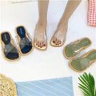 Cross-strap Clear Slide Sandals