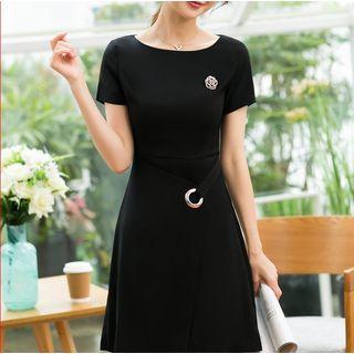 Wrap Short-sleeve A-line Dress