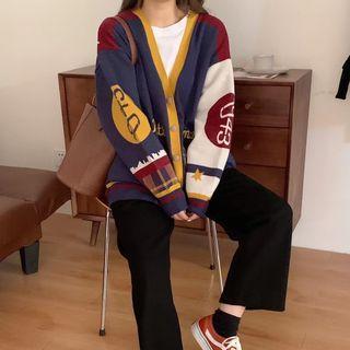 Embroidered Cardigan Mixed Color - One Size