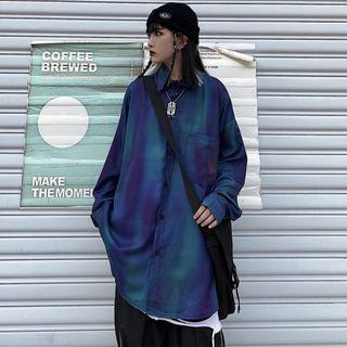 Long Sleeve Tie Dye Loose-fit Shirt
