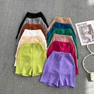 Plain Ribbed Shorts