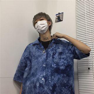 Tie Dye Elbow-sleeve Shirt
