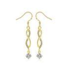 Simple Plated Gold Figure 8 Geometric Earrings With Austrian Element Crystal Golden - One Size