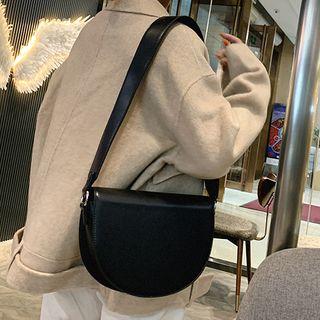 Faux Leather Crossbody Bag C101 - Black - One Size