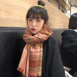 Plaid Scarf Plaid - Pink - One Size