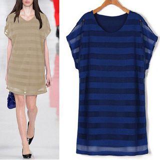 Striped Cap Sleeve Dress