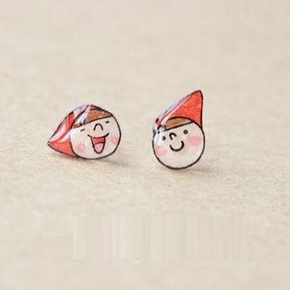 Handmade Little Red Riding Hood Studs