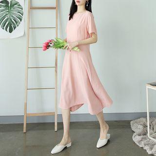 Flared Monochrome Midi Dress