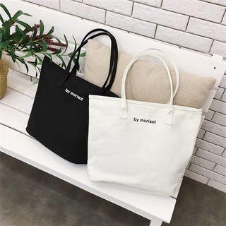 Lettering Plain Tote Bag