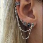 Set Of 4 : Alloy Earring (assorted Designs) Set Of 4 - Silver - One Size