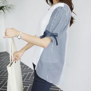 Dip-back Stripe-panel Top