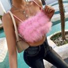 Cropped Fluffy Camisole Top