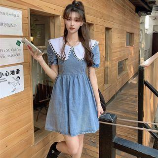 Peter Pan Collar Denim Dress