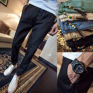 Elastic Cuff Straight-leg Pants