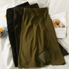 High-waist Slited Midi Skirt