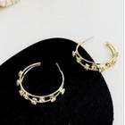 Open Hoop Earring Rhinestone Alloy Earring 1 Pair - Gold - One Size