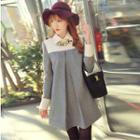 Two-tone Long-sleeve A-line Dress