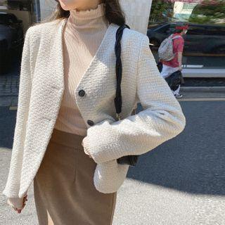 V-neck Textured Blazer