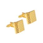 Fashion Simple Plated Gold Geometric Square Cufflinks Golden - One Size
