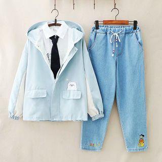 Hood Zip Jacket / Harem Jeans / Set
