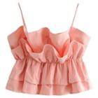 Ruffled Cropped Camisole Top