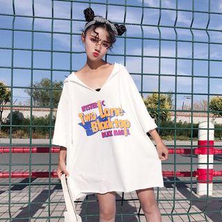 Printed 3/4 Sleeve Hoodie