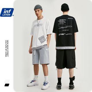 Patchwork Mock Two-piece Loose Sweatshirt