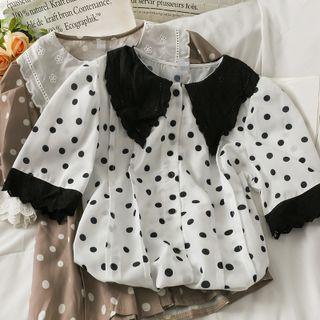 Patchwork Dotted Loose Shirt