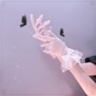 Bow Mesh Gloves S0098 - White - One Size