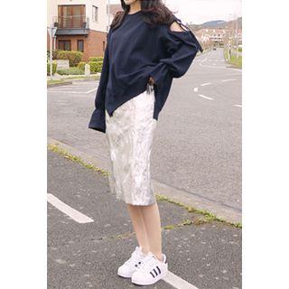Cutout-sleeve Pullover