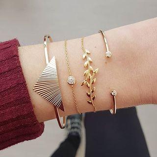 Set Of 4: Bracelet / Bangle / Open Bangle (assorted Designs) As Shown In Figure - One Size