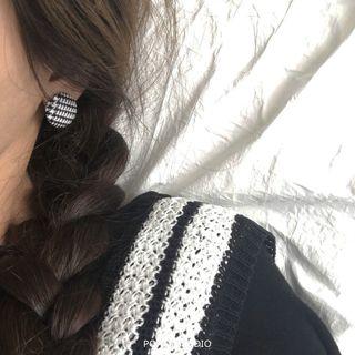 Houndstooth Earring/ Clip-on Earring