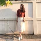 Short-sleeve T-shirt / Set: Short-sleeve T-shirt + Midi Skirt
